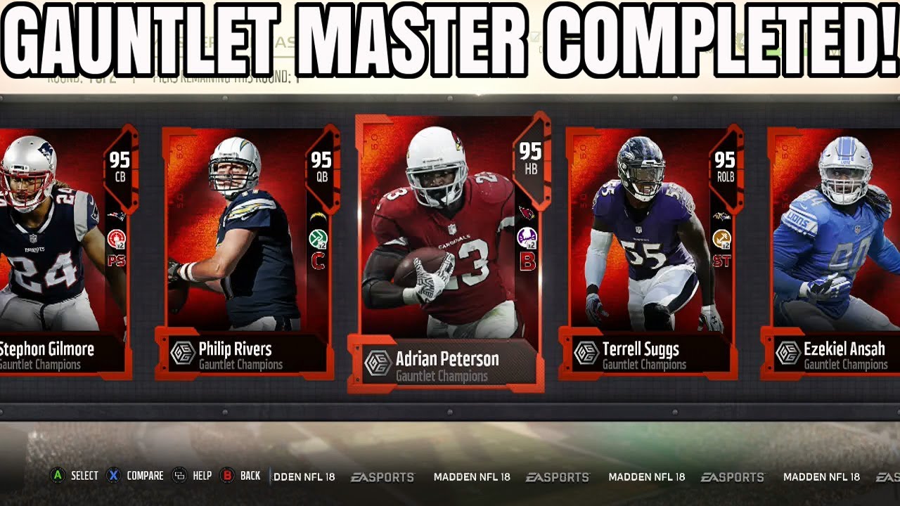 GAUNTLET MASTER COMPLETED! CHOOSING MY 95 OVERALL MASTER! | MADDEN 18 ULTIMATE TEAM