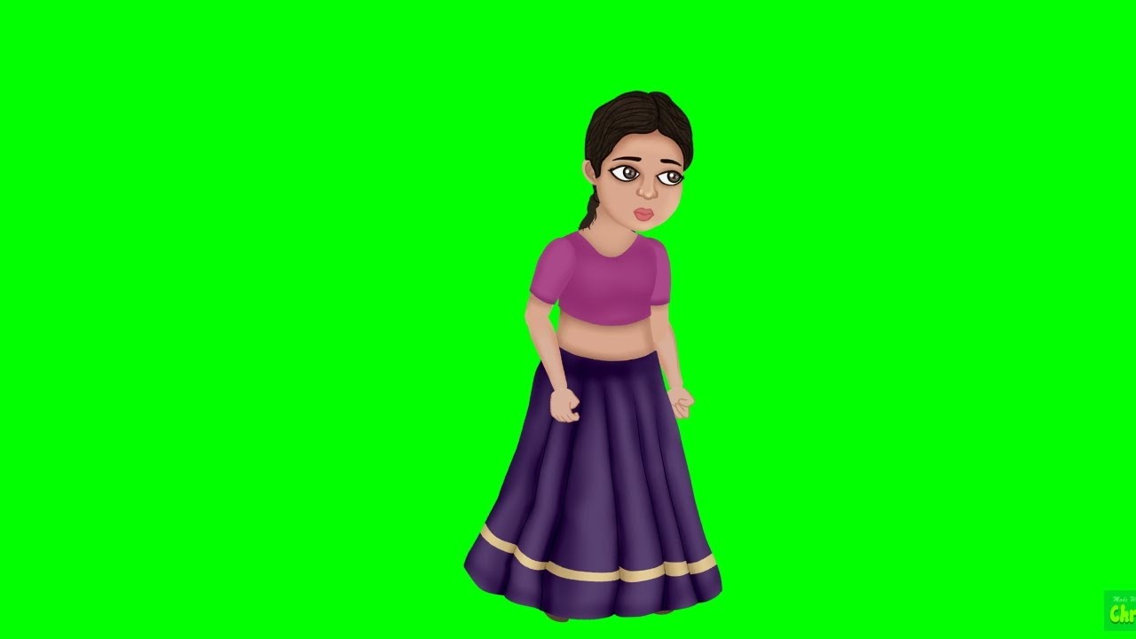 Ladki green screen video 2022 Animation video cartoon free copyright no
