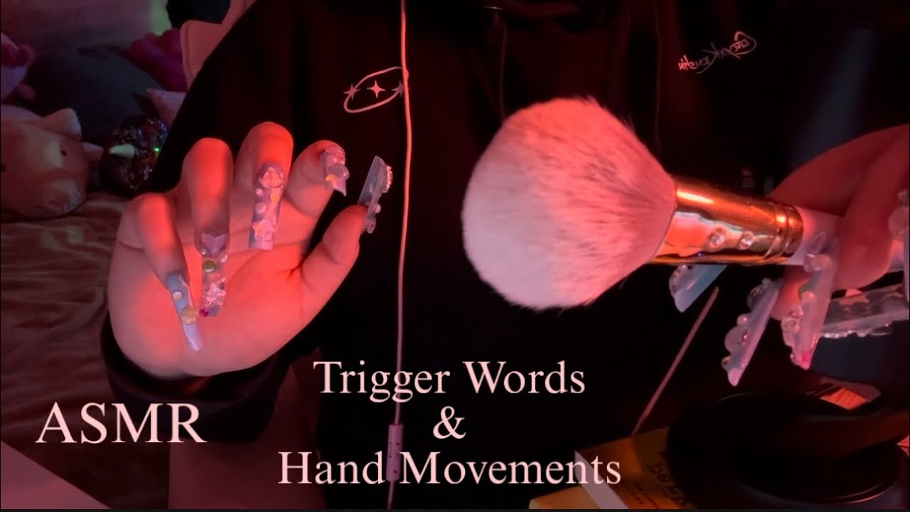ASMR | Trigger Words w/ Hand Movements, Face Brushing & Mic Brushing