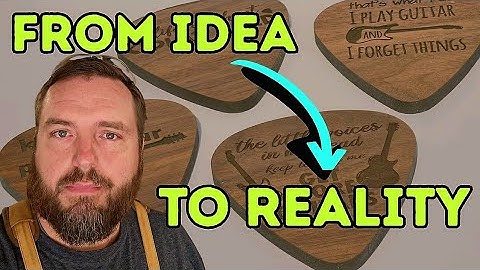 Making Guitar Pick Coasters | Walnut + Laser Engraving with LightBurn