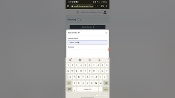Creating a Sender ID on send.ntemsms.com using a smartphone.