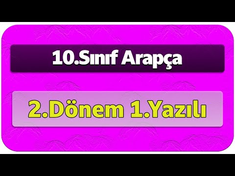 10.Sınıf Arapça 2.Dönem 1.Yazılı-1 Soruları Cevapları