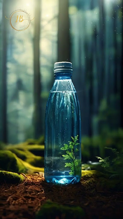 'Forest Serenity: Captivating 8K Panoramic View of a Water Bottle in Hyper-Realistic Ultra HD'