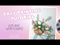 Easy Painting Tutorial: cute bike with a basket of flowers