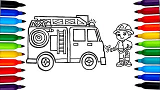 Fire Truck Coloring Page for Kids
