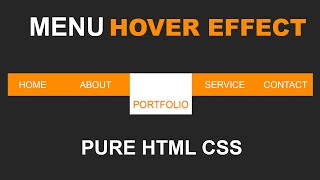 Animated Navigation Menu Bar Hover Effects using Html and CSS