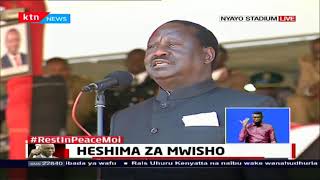 Raila Odinga pays tribute to Former President Moi