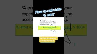 Calculate percent error for lab #chemistrylab #physicslab #percentageerror