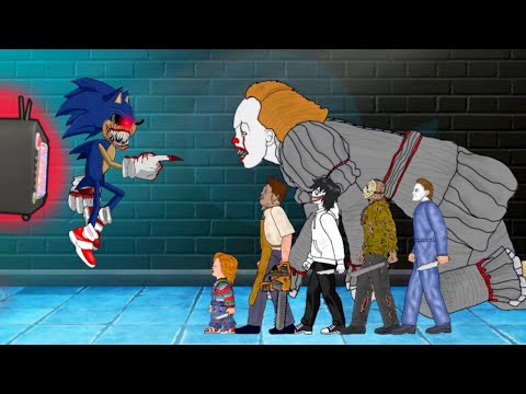 Sonic.EXE vs IT Pennywise, Jason Voorhees, Michael Myers, Jeff The Killer, Leatherface, Chucky