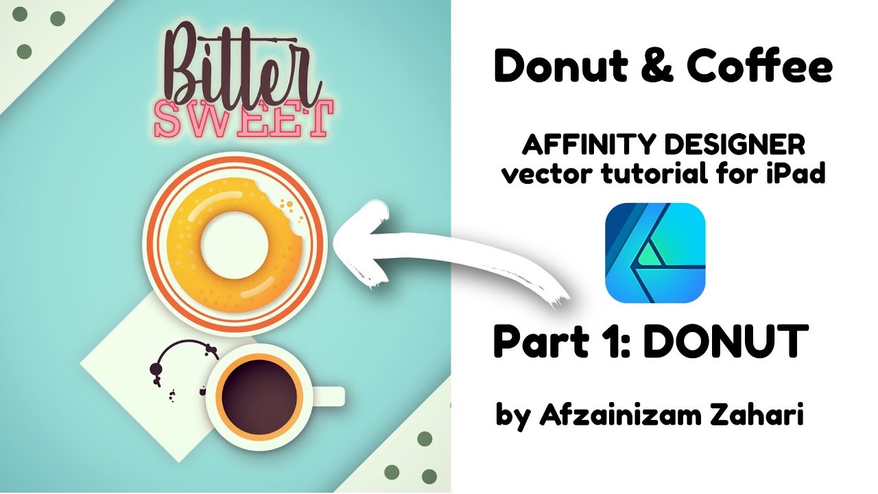 Affinity Designer for iPad vector art Tutorial: Donut & Coffee Part 1 ...