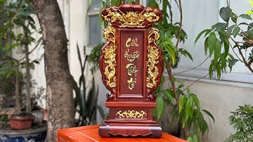 Bài vị hổ phù Cửu Huyền thất tổ 48cm, Bài vị đẹp, bài vị gỗ hương, bài vị gia tiên