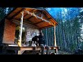 Saving an Old Log Cabin Lost in the Woods | FIRST FIRE!!!