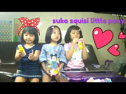 Unboxing mainan squisi kuda  poni  Campur campur minum es 