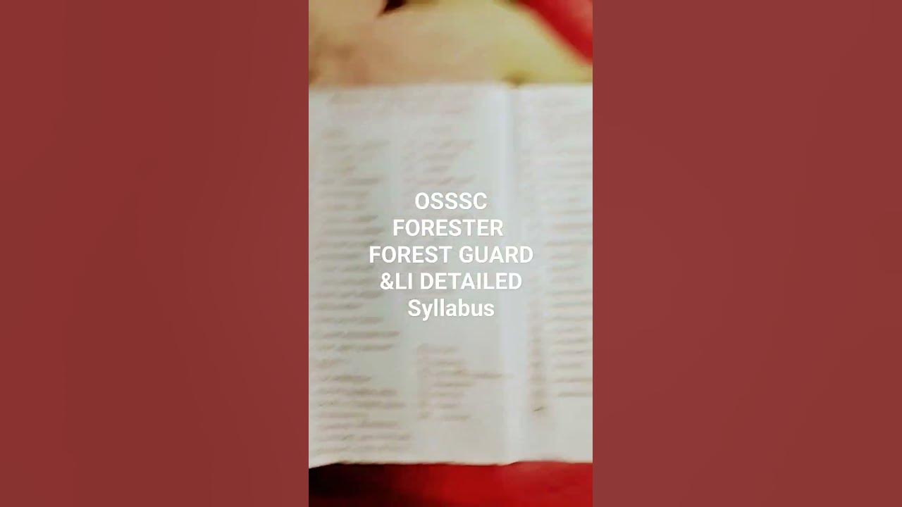 OSSSC forester,forestguard & Livestock inspector detailed syllabus