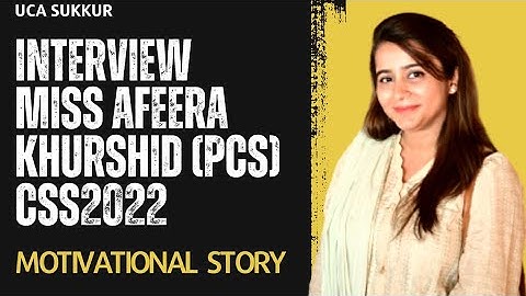 Miss Afeera Khurshid (PCS) || CSS 2022 || Urban Sindh ||