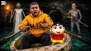 Franklin & Shinchan Boat Escape From Granny House 😱🚤 | GTA V Tamil Mods screenshot 3