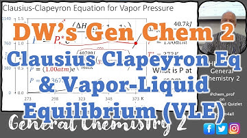 L09 Clausius-Clapeyron Equation, Vapor Pressure, Relative Humidity, and Dew Point Temperatures
