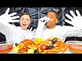 TRY NOT TO GET A SPOT OR TAKE THE SHOT SEAFOOD BOIL CHALLENGE + KING CRAB &amp; LOBSTER TAIL MUKBANG