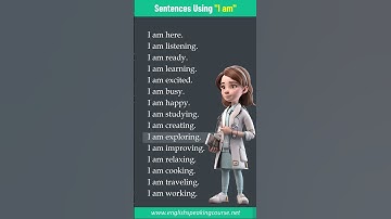Sentences Using "I am" | 15 Daily Use English Sentences |  English Speaking Practice #learnenglish