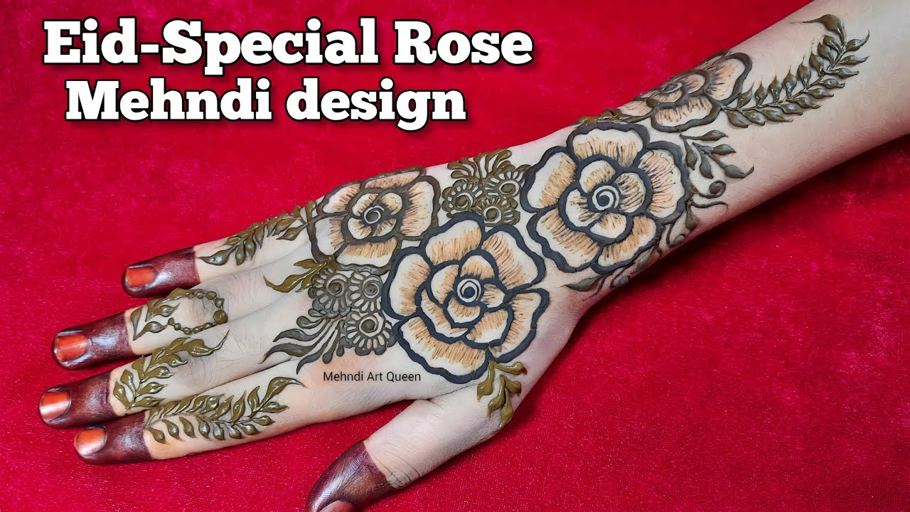 Eid-Special back hand mehndi design | Easy Rose  Mehndi Design ...
