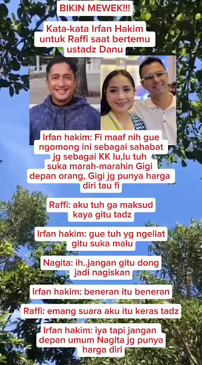 kata kata irfan Hakim agar Raffi ahmad bertemu ustadz danu #beritaterkini #keluargaartis #foryou