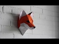Low poly Fox. Papercraft. Timelapse
