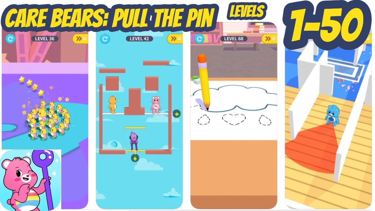 Care Bears Pull the Pin Game - All Levels 1-50 Gameplay Walkthrough (Android - iOS)