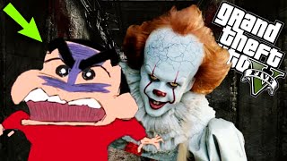 GTA 5 : SHINCHAN Found PENNYWISE in SEWER | GTA 5 PENNYWISE