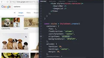 cursos/0003-pesquisa-de-imagens-react-native: Definição da Folha de Estilo da Lista de Resultados com o StyleSheet