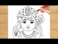 Lord murugan drawing easy - Thaipusam murugan drawing easy - murugan with vel  drawing step by step