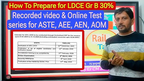 How to Prepare for ASTE Gr B LDCE 30% CBT 7 Exam in Railway 04th Rail Talk  CMJha Academy