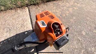Very Quick Look And Start Up Of My Neighbors 2006 Stihl FS85R Trimmer That He Got For Free