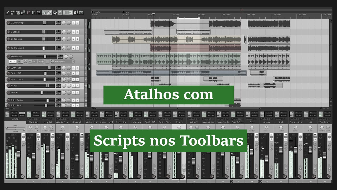dica 14 - Reaper 6 - Atalhos para Inserts com Scripts no Reaper - YouTube
