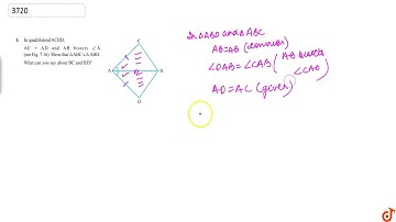 In quadrilateral ACBD, `A C\\ =\\ A D` and AB bisects `/_A` (see Fig. 7.16). Show that `DeltaA B...