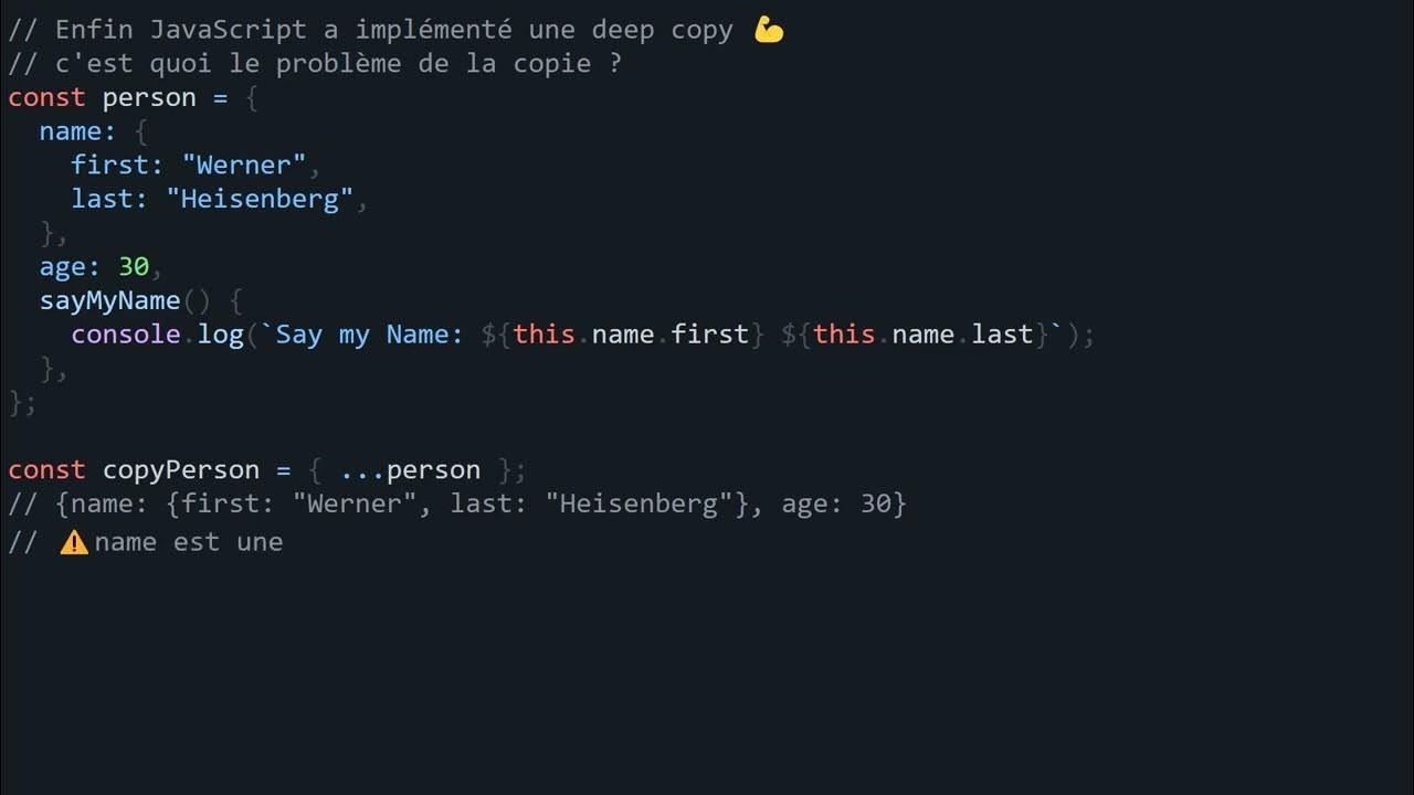 Deep clone en JS : ENFIN !!! - YouTube