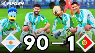 FIFA 24 | DONALD DUCK, MICKEY, MESSI, RONALDO, ALL STARS | ARGENTINA 90 - 1 PORTUGAL