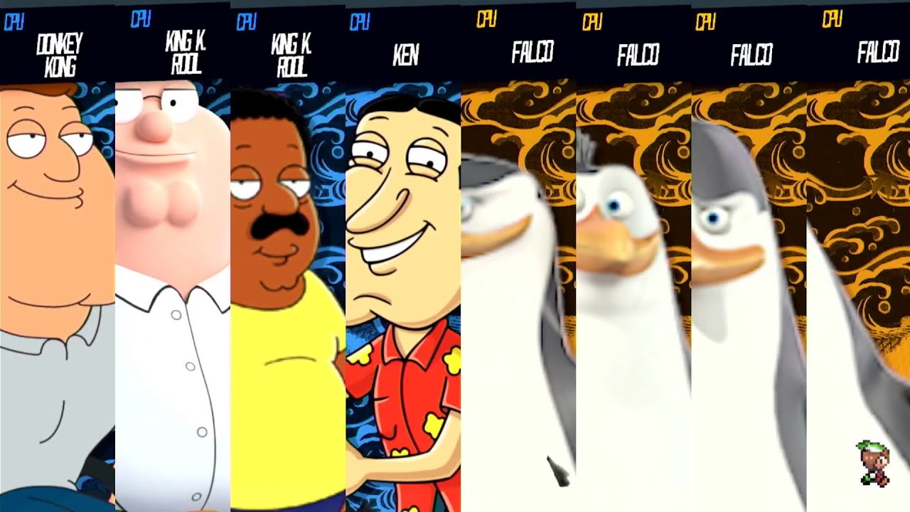 Family Guy Vs The Penguins of Madagascar  - Requested Smash Bros Battle