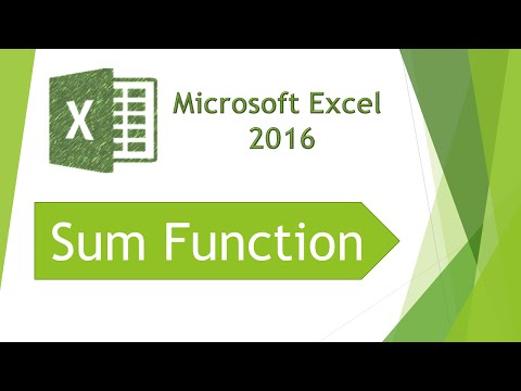 Microsoft Excel 2016 - Sum Function Tutorial