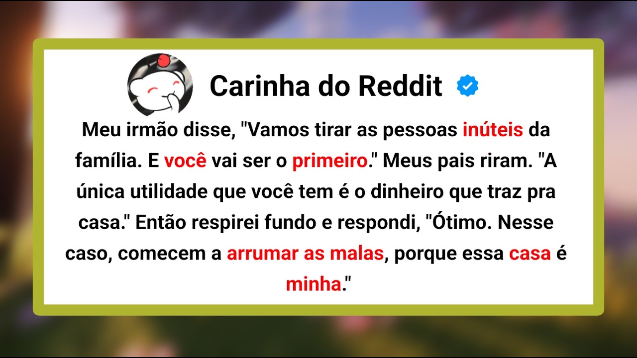 “Vamos Tirar As Pessoas Inúteis Da Família. E Você Vai Ser o Primeiro