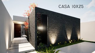 Casa 10x25m de 1 nivel | 2 dormitorios | piscina |105 m2