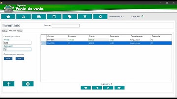 Sistema punto de ventas en C# con MySQL and SQL Server Interfaz inventario sección productos