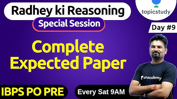 9:00 AM - Radhey Ki Reasoning by Radhey Sir | Complete Expected Paper | IBPS PO PRE