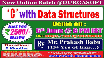 C with Data Structures Online Training @ DURGASOFT