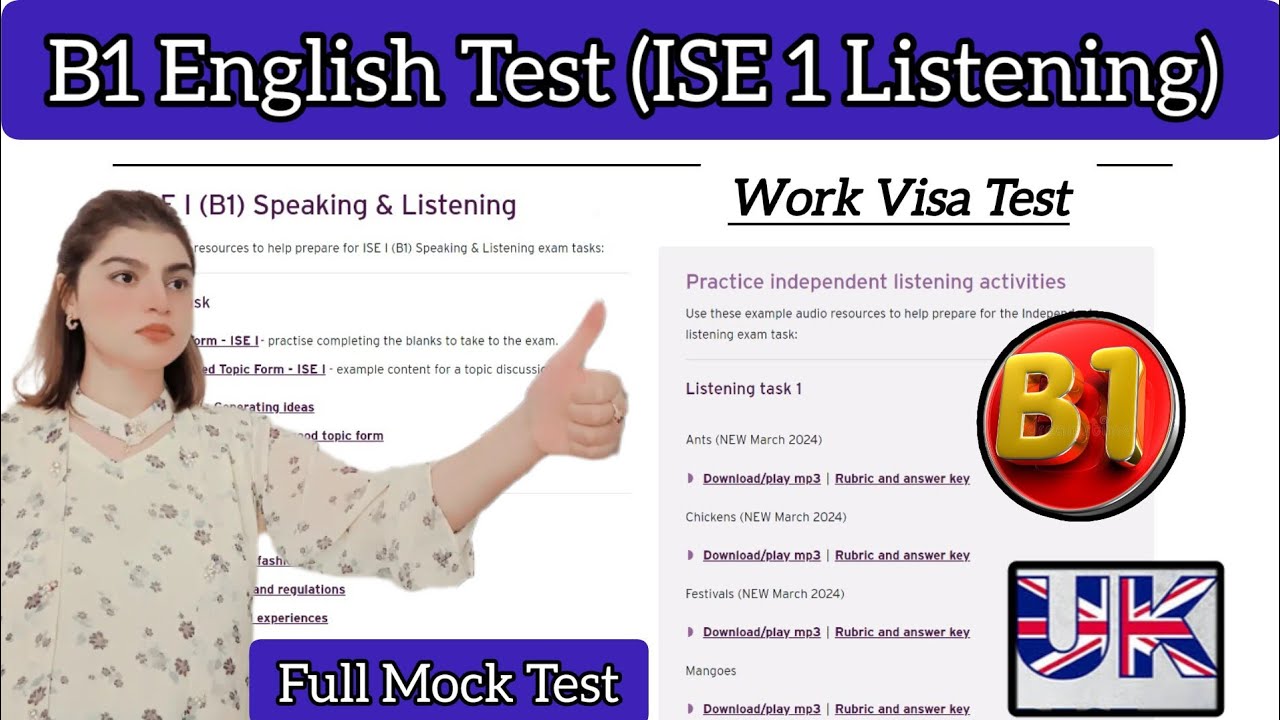 Full (B1) Speaking & Listening Skilled Worker Visa || ISE 1 Trinity College London