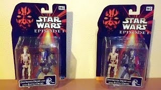 Rare 1999 Star Wars EPISODE 1 Destroyer Droid bonus Battle Droid Action Figures Bubble Variation