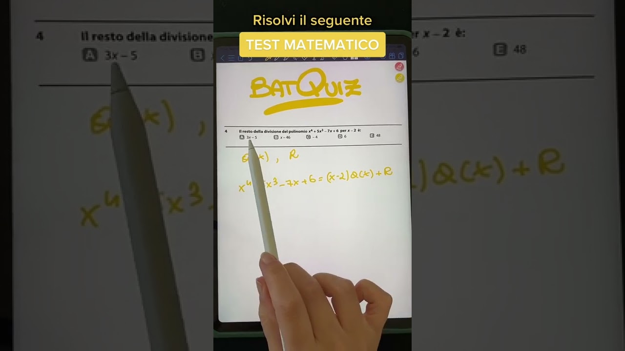BatQuiz || Resto della divisione di polinomio di quarto grado