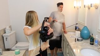 LEAF BLOWER FLOUR PRANK!!