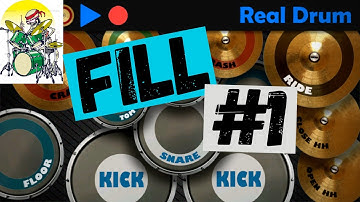 beginners drum fill #1 on real drum app | easy drum fill on real drum app |how to play real drum app