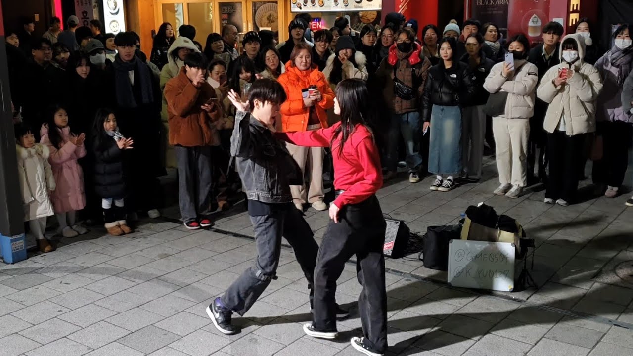 [STREET ARTIST] YU KAGAWA & HYOJIN. HAPPY BIRTHDAY HONGDAE BUSKING. 240127.