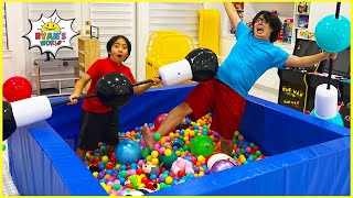 kid vs adult inflatable challenge 1 hr kids video who will win